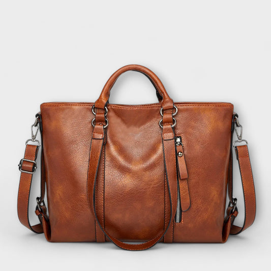Damen Arbeitstasche Leder Schwarz - Eveloria
