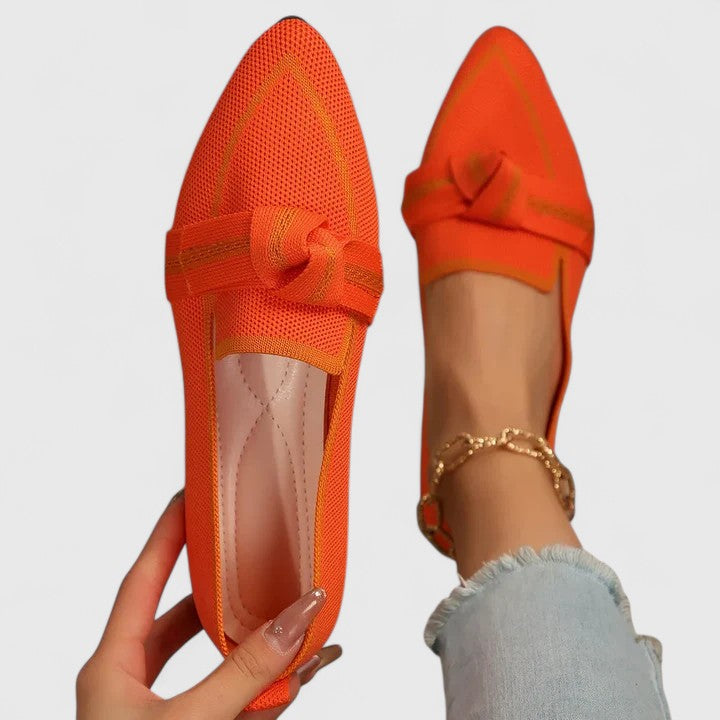 Damen Orthopädische Loafer Spitz Zulaufend Leder