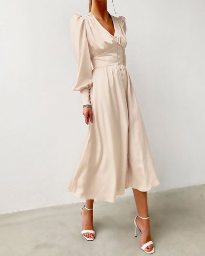 Eveloria Damen Satinkleid Sommer Elegantes Design