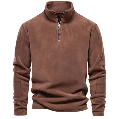 Herren Fleece Rollkragenpullover Warm Beige