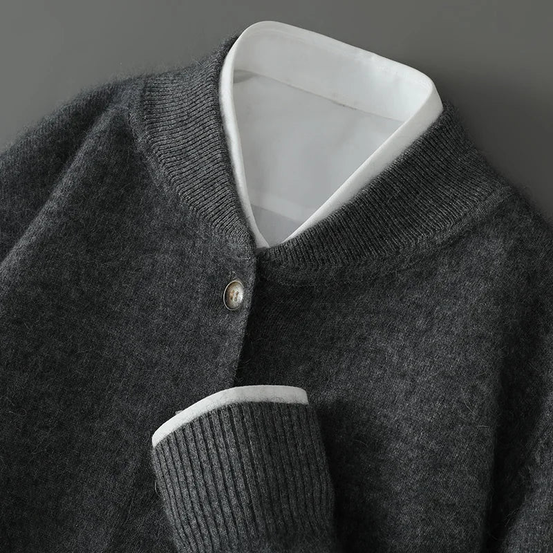 Damen Weiche Strickjacke Mit Knöpfen Vorne