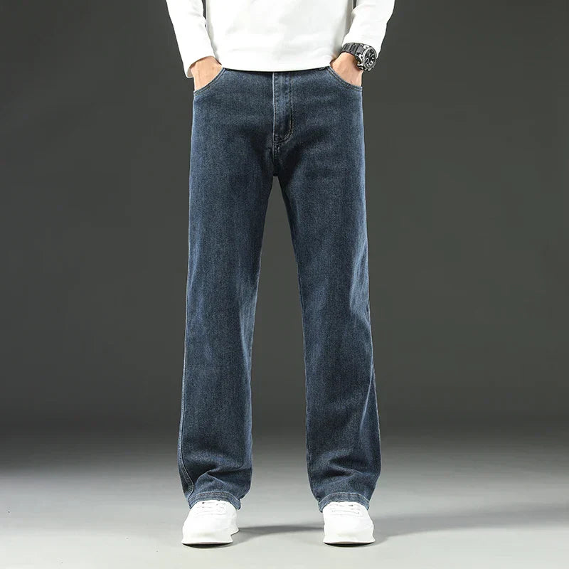 Herren Weite Jeans Blau