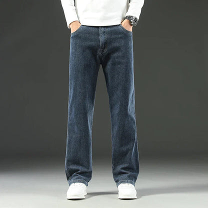 Herren Weite Jeans Blau