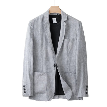 Herren Leinenblazer Leicht Beige