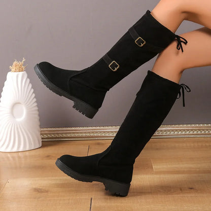 Damen Stiefel Niedriger Absatz Klassisch