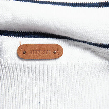 Herren Pullover Streifenmuster Klassisch Bequem Blau