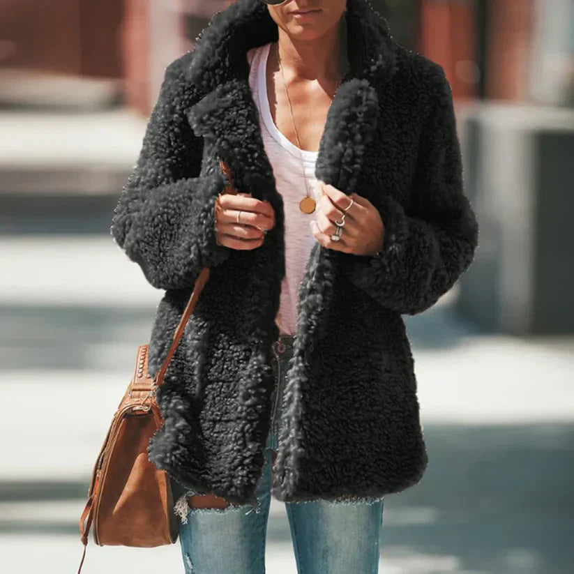 Eveloria Damen Fleece Mantel Warm