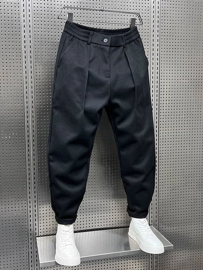 Herren Elegante Melierte Lange Hose