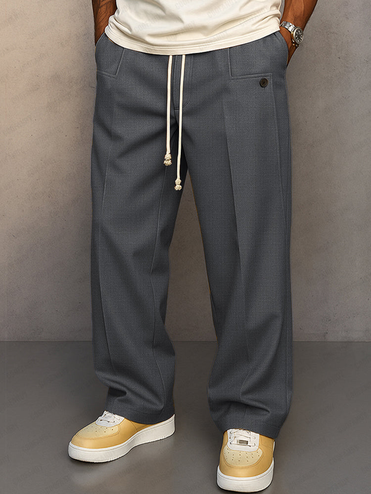 Herren Stoffhose Kordelzug Beige