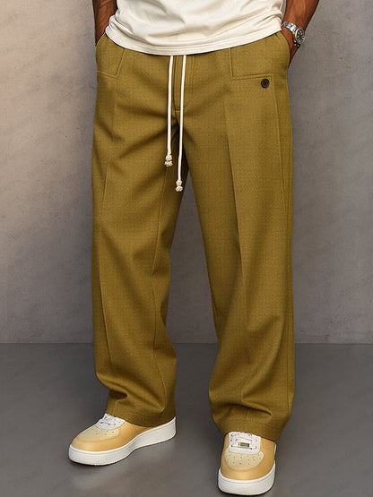 Herren Stoffhose Kordelzug Beige - Eveloria
