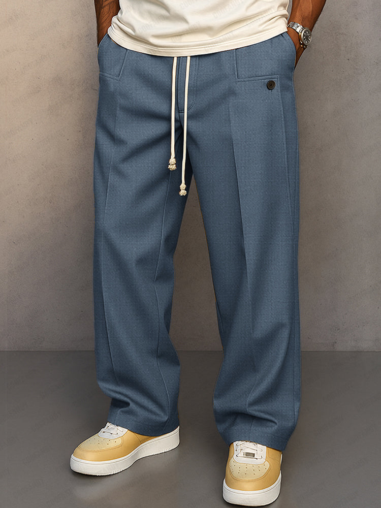 Herren Stoffhose Kordelzug Beige