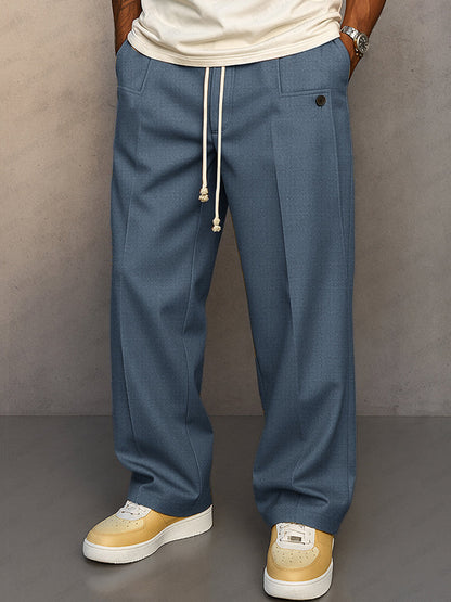 Herren Stoffhose Kordelzug Beige