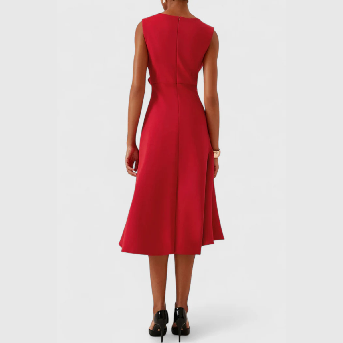 Damen Midikleid Asymmetrisch Drapiert