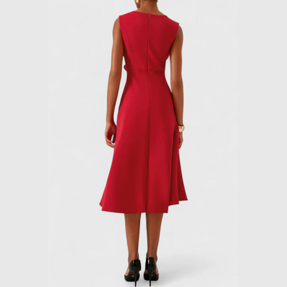 Damen Midikleid Asymmetrisch Drapiert