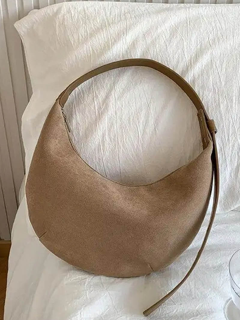 Lene Damen Halbmond-Tasche Wildleder