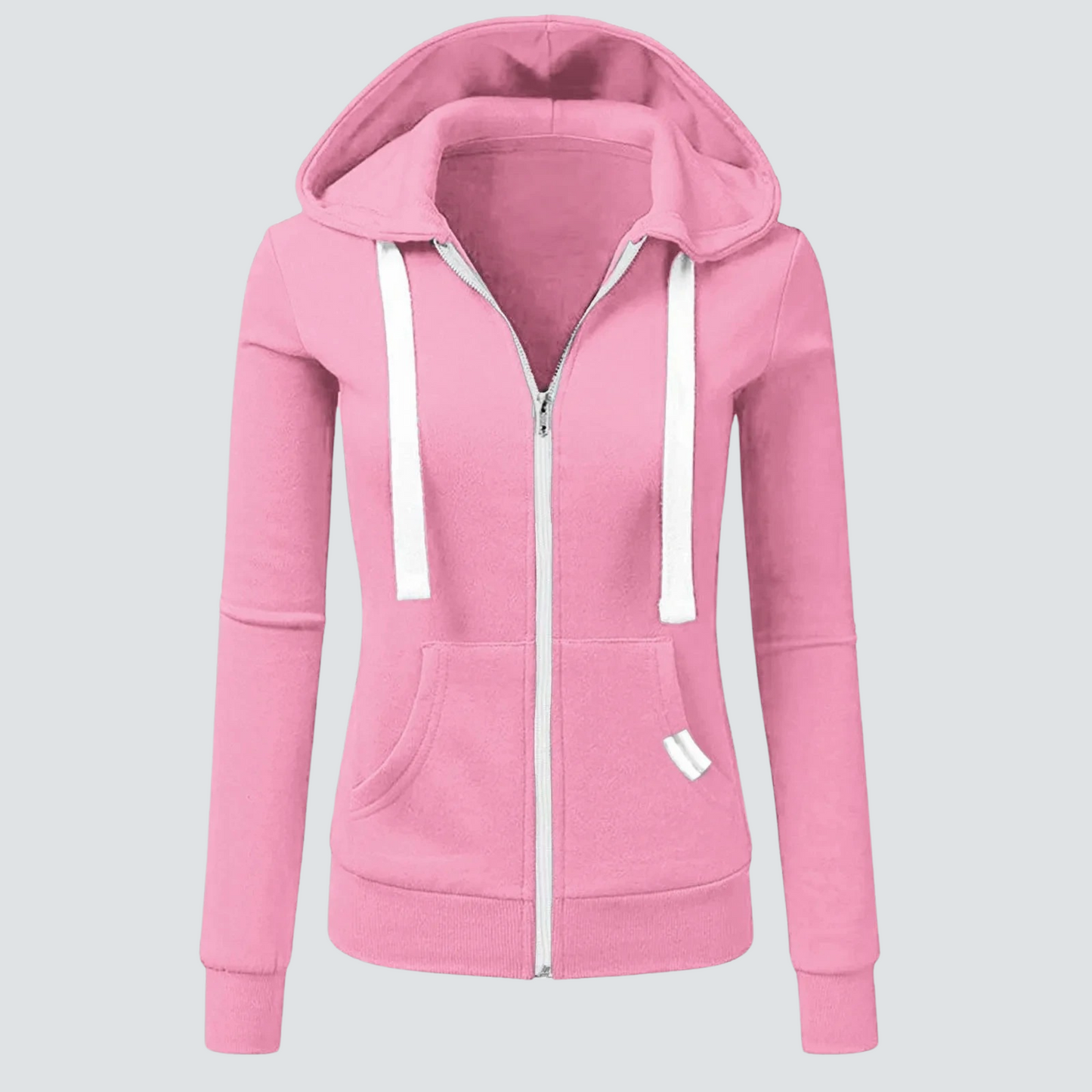 Eveloria Damen Sweatshirt Wolle Kordelzug Reißverschluss
