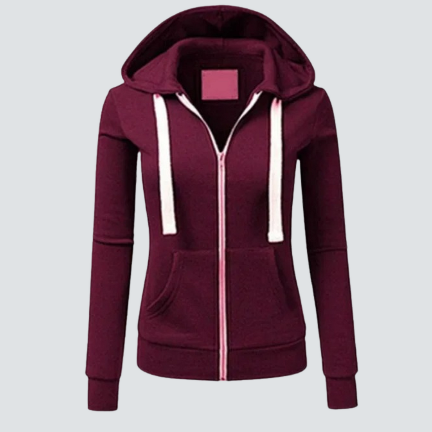 Eveloria Damen Sweatshirt Wolle Kordelzug Reißverschluss