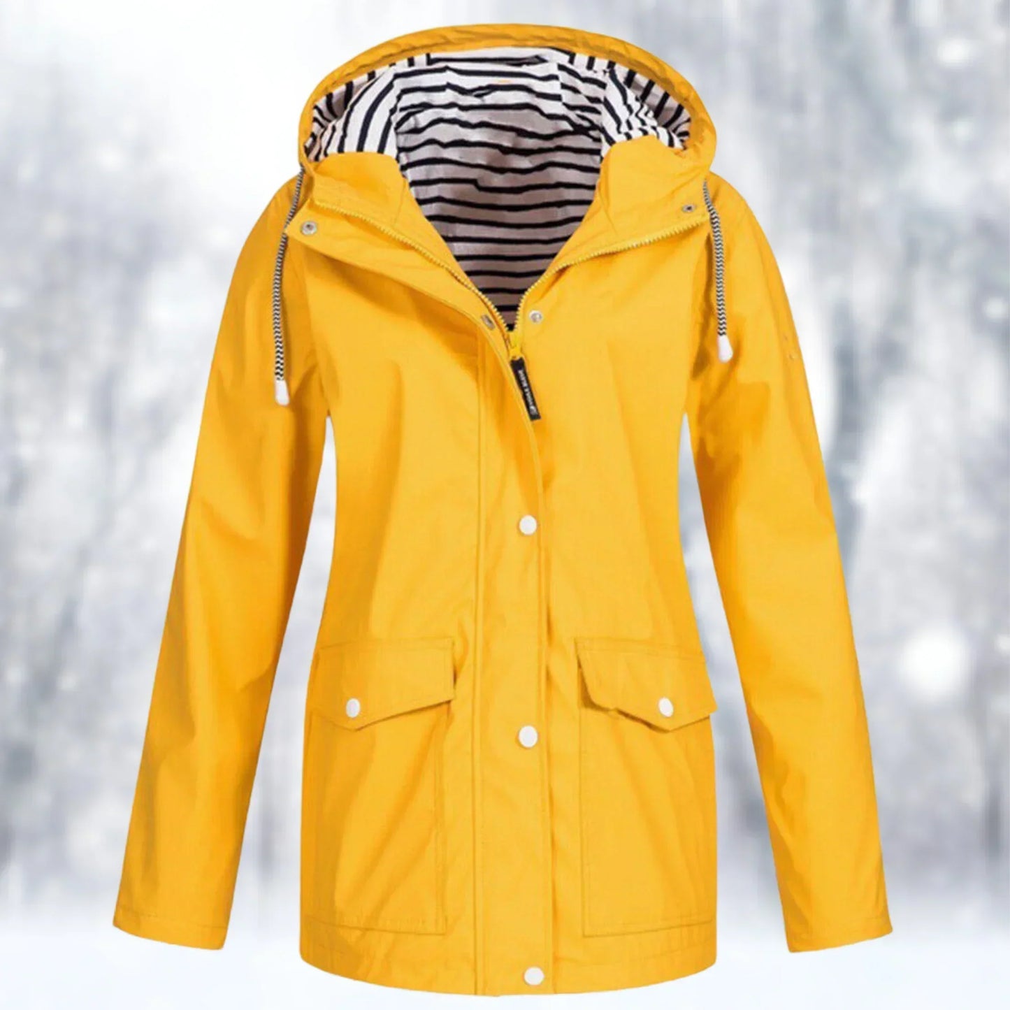 Eveloria Damen Regenjacke Wasserdicht Winddicht Schwarz - Eveloria