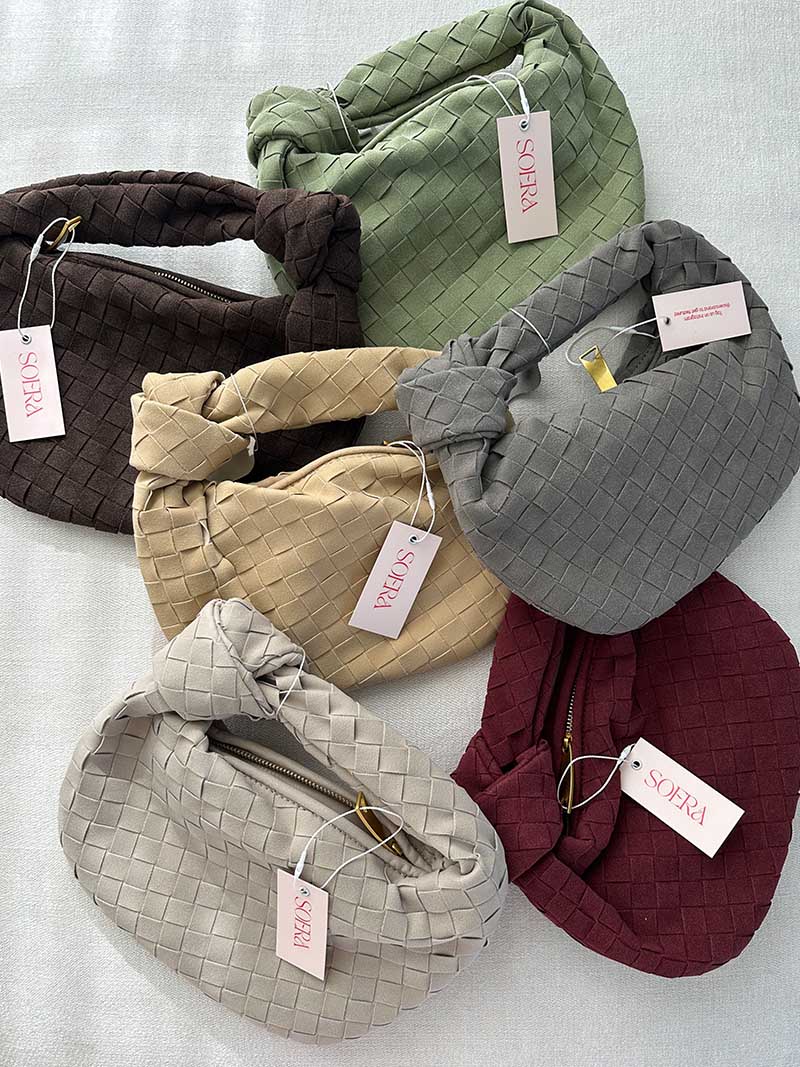 Ilyse Damen Mini-Tasche Geflochtenes Wildleder