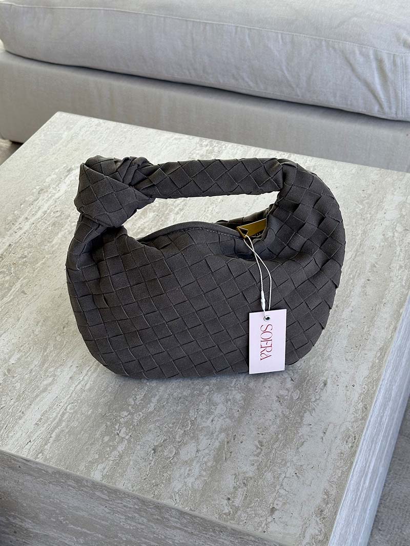 Ilyse Damen Mini-Tasche Geflochtenes Wildleder