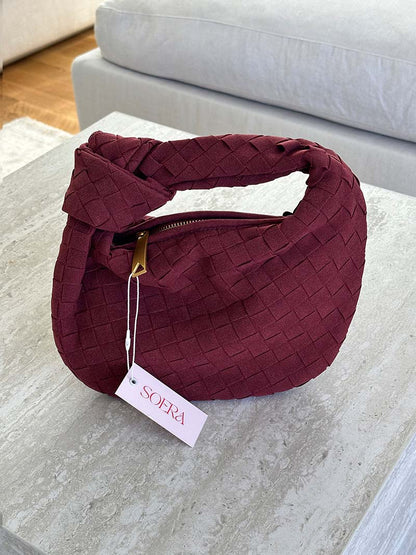 Ilyse Damen Mini-Tasche Geflochtenes Wildleder