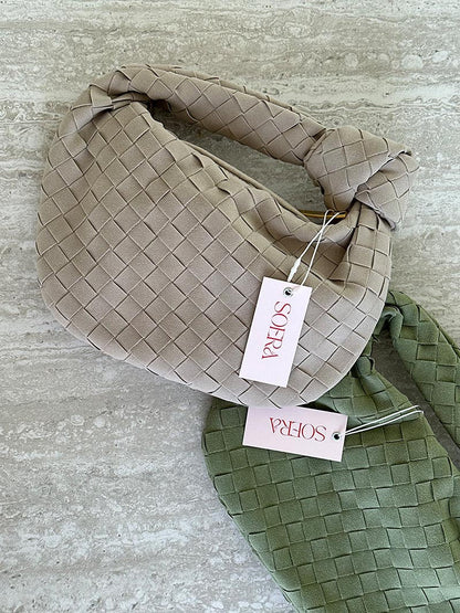 Ilyse Damen Mini-Tasche Geflochtenes Wildleder