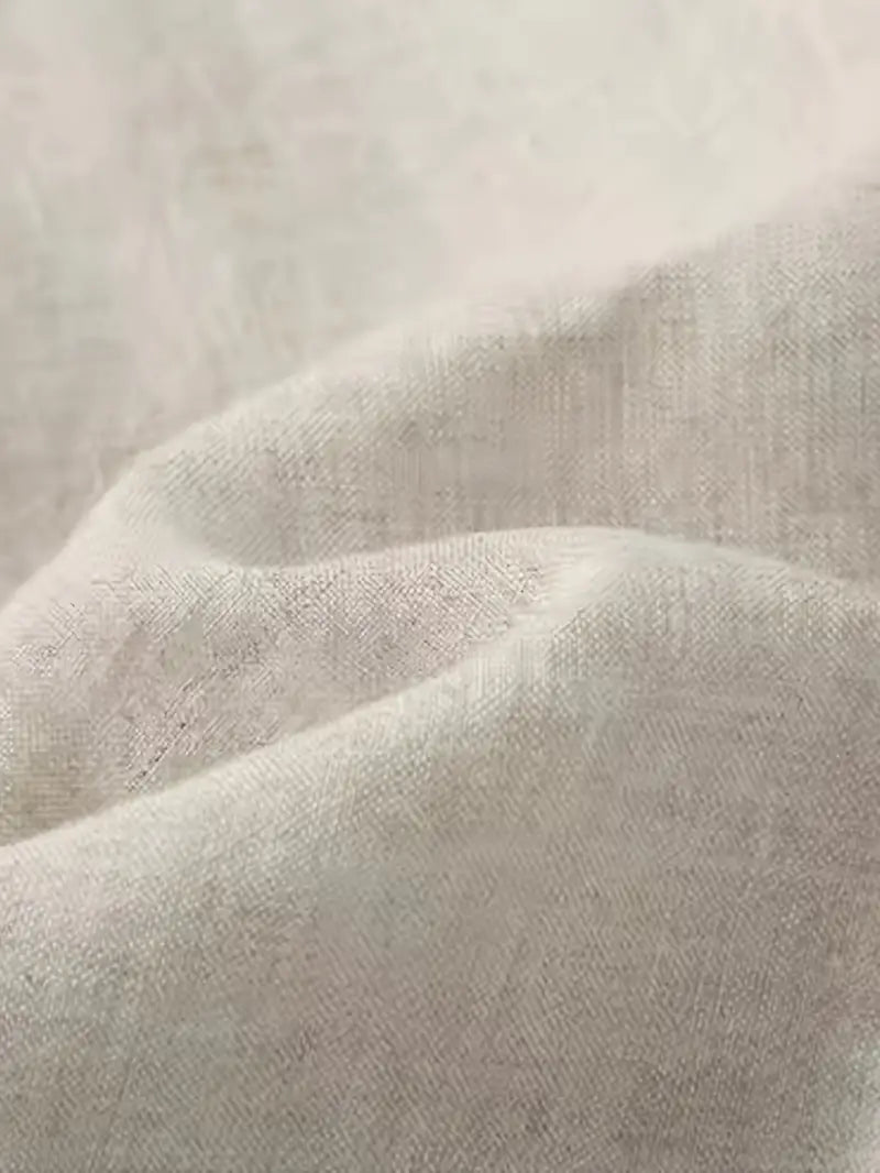 Leinenhose Damen Locker Geschnitten Beige Kordelzug