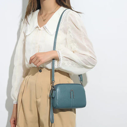 Damen Crossbody Schultertasche Elegant Leder