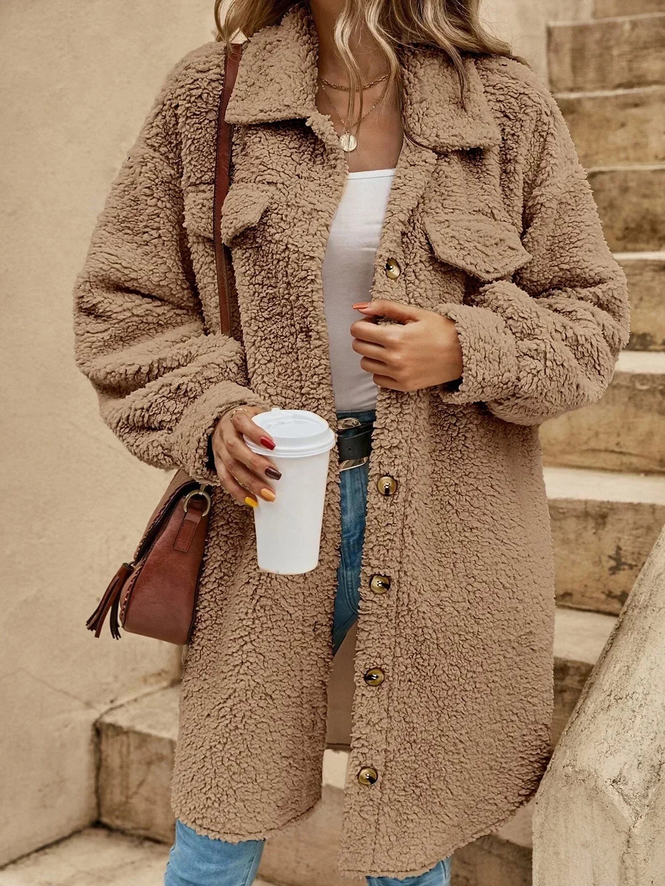 Damen Fleecejacke Bequem Elegant Grau