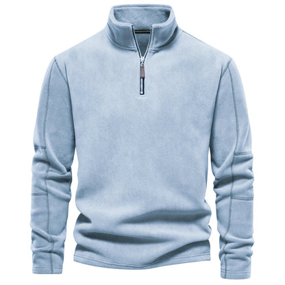 Herren Fleece Rollkragenpullover Warm Beige