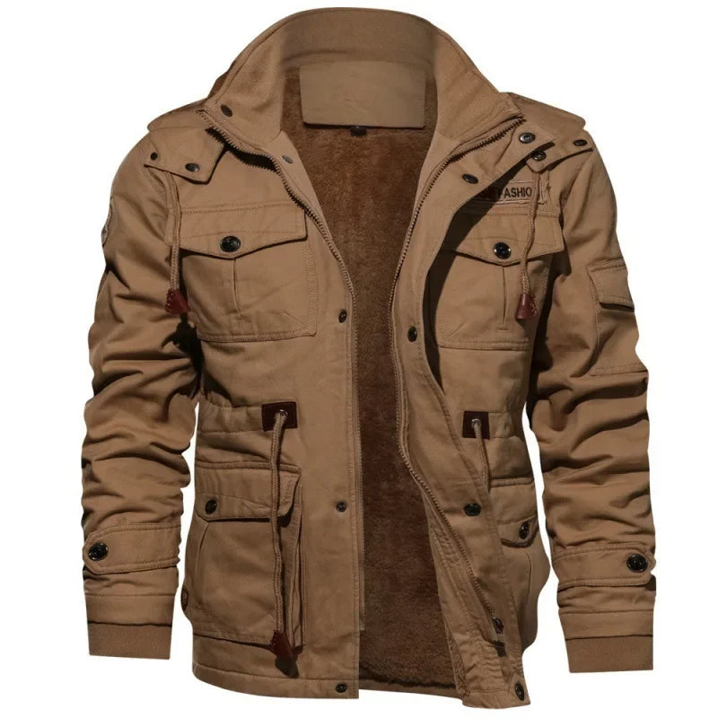 Eveloria Herren Militärjacke Mehrfachtaschen