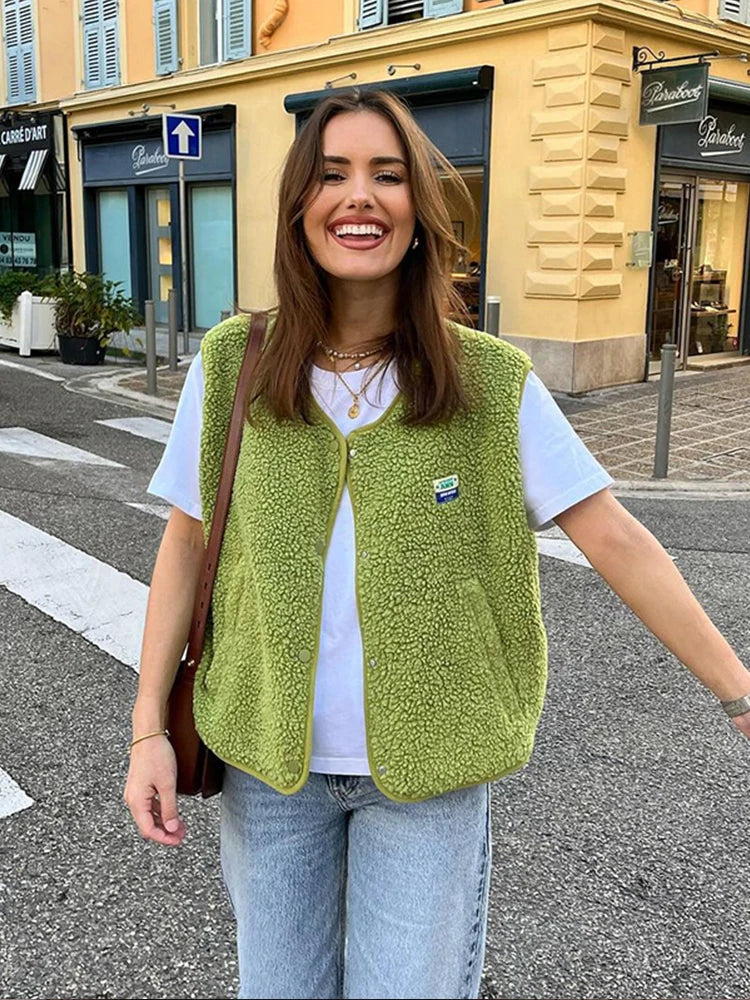 Damen Teddyjacke Kurz