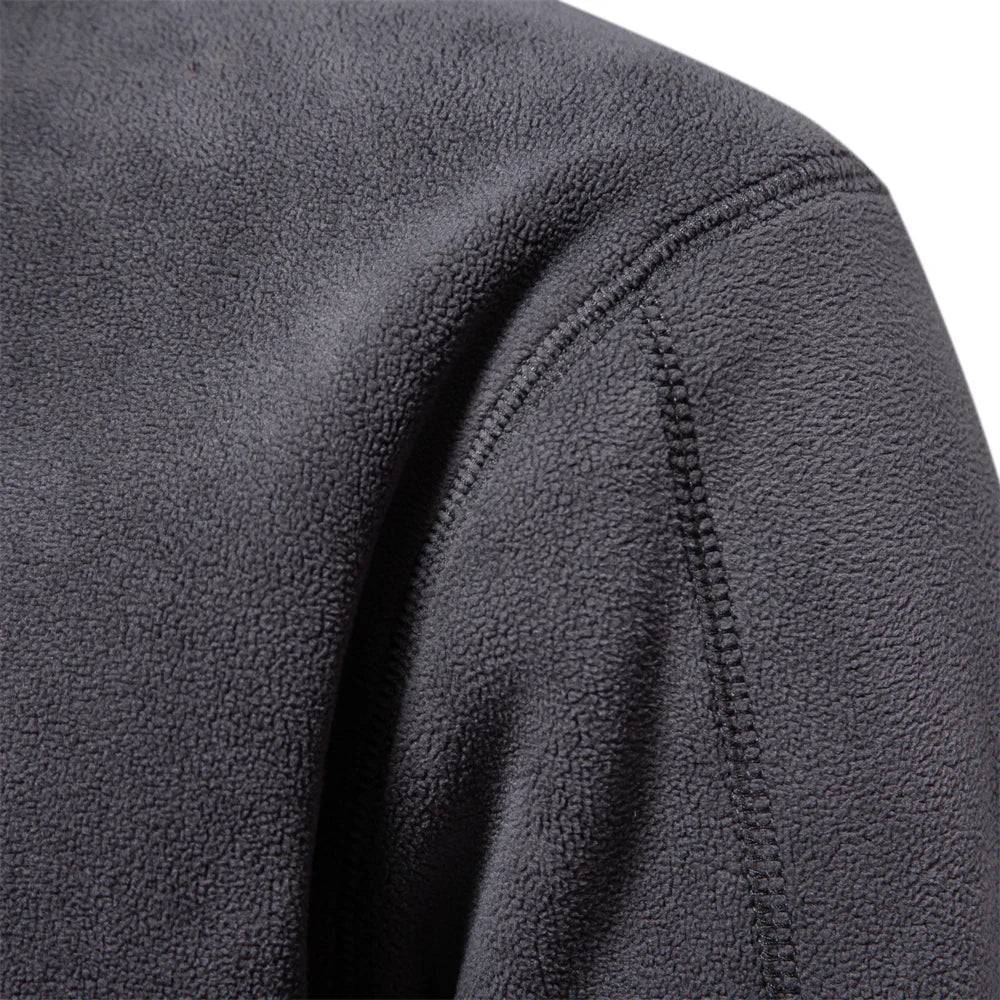 Herren Fleece Rollkragenpullover Warm Beige