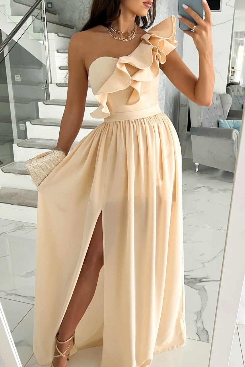 Eveloria Damen Auslaufendes Kleid Einer Schulter