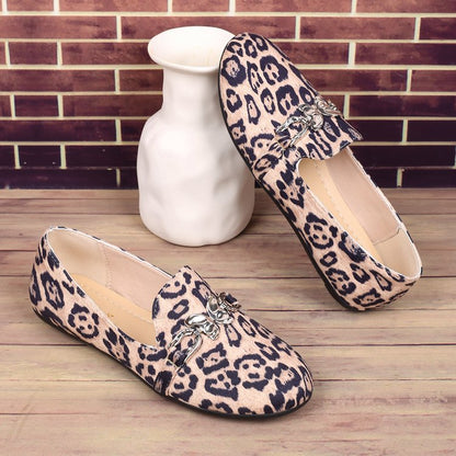 Eveloria Damen Hausschuhe Metallisch Leopardenmuster