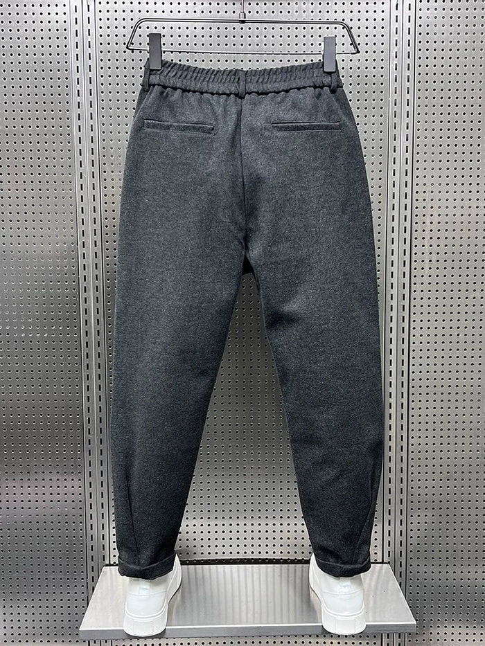 Herren Elegante Melierte Lange Hose