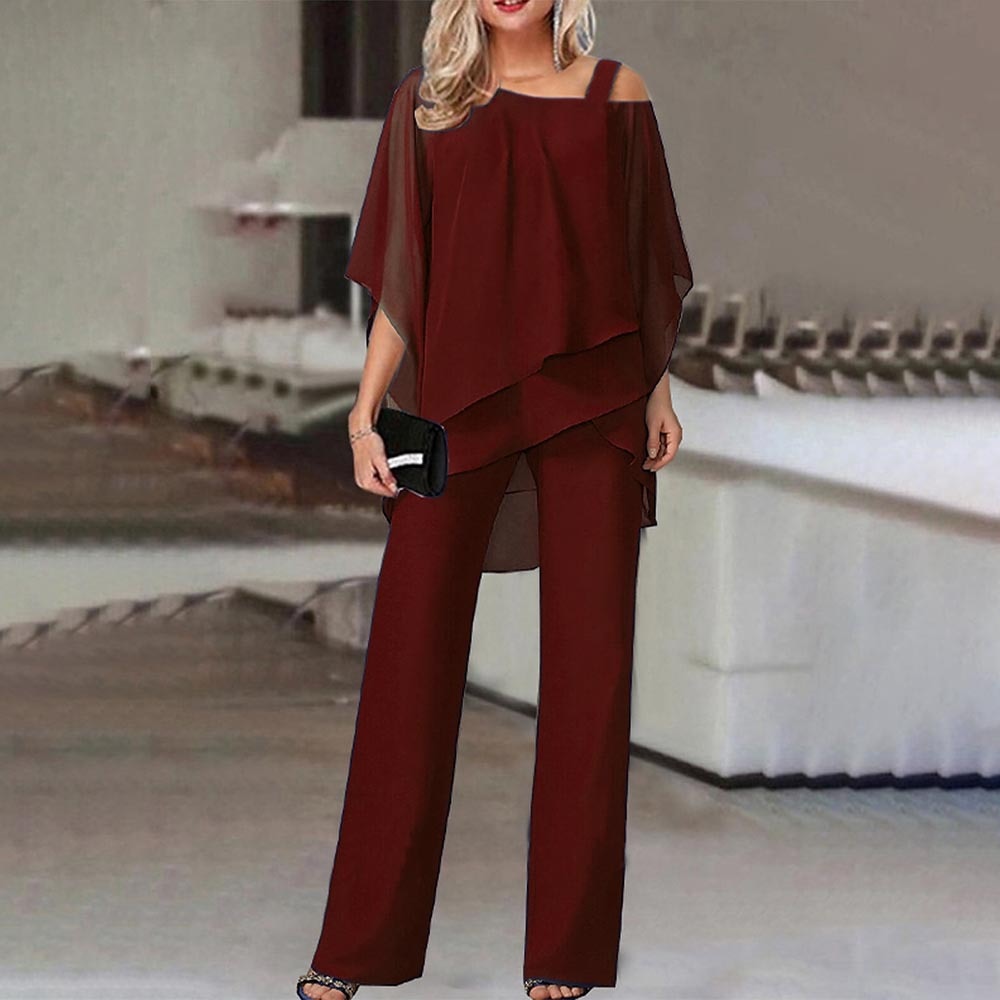Eveloria Damen Off-Shoulder Hosen-Set