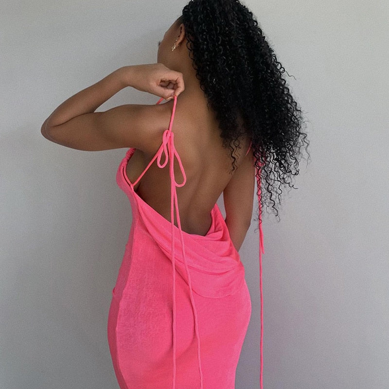 Eveloria Damenkleid Tiefem Rückenausschnitt