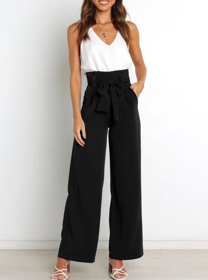 Damen Stoffhose mit Schleife Elegantes Design - Norvielle
