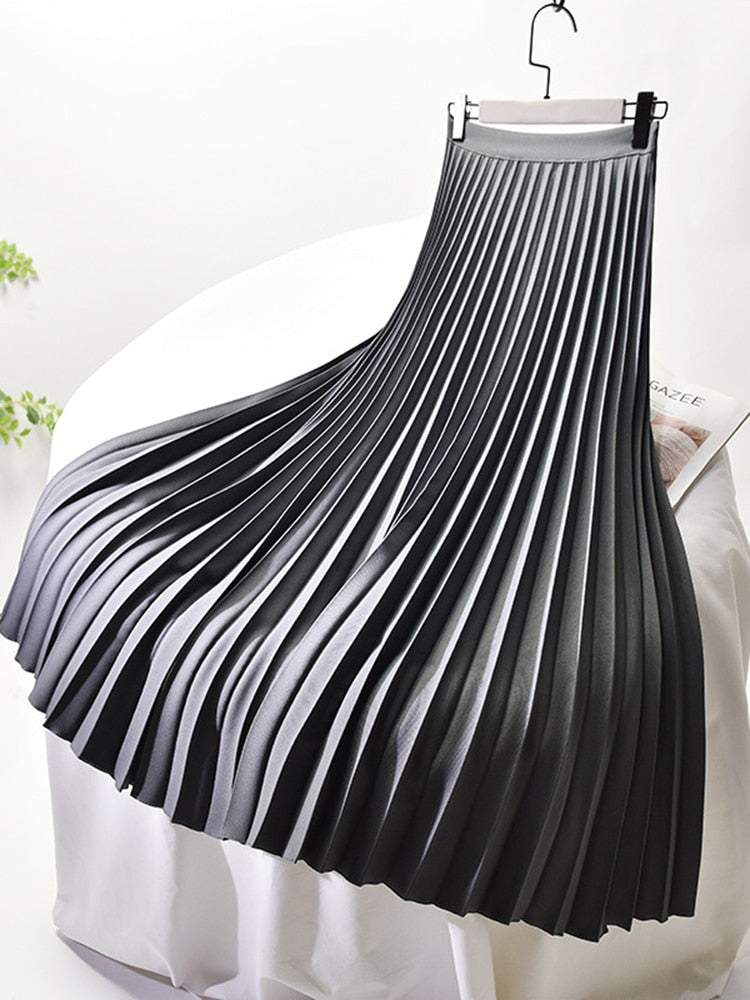 Eveloria Damen Plisseerock Hohe Taille