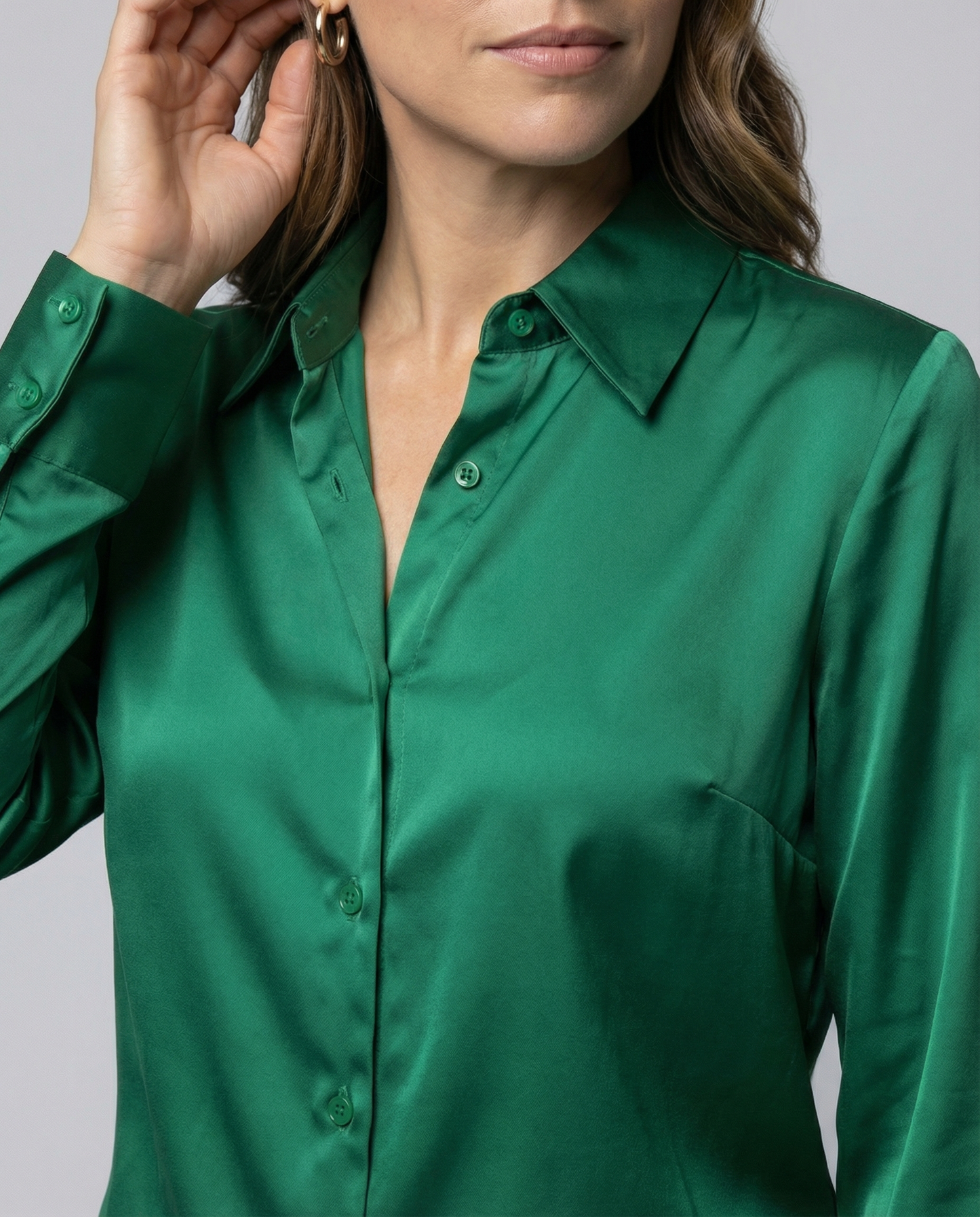 Damen Satinbluse Lockere