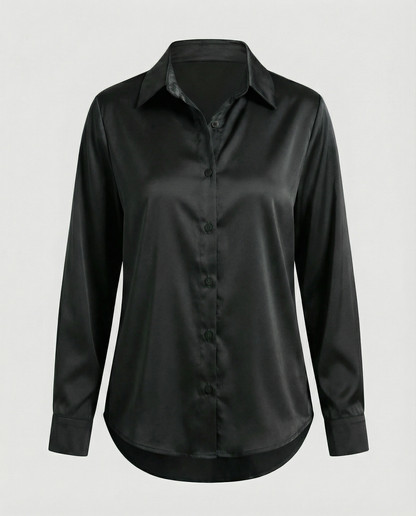 Damen Satinbluse Lockere