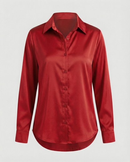 Damen Satinbluse Lockere
