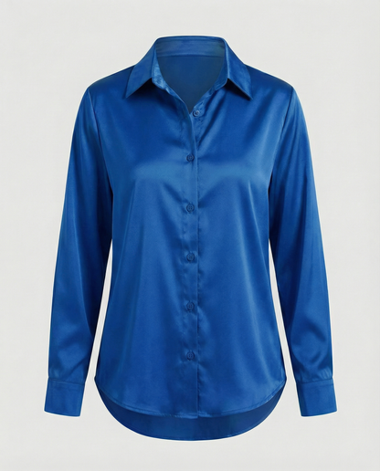 Damen Satinbluse Lockere