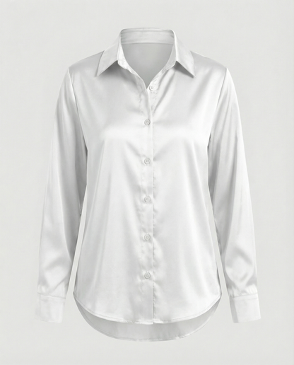 Damen Satinbluse Lockere