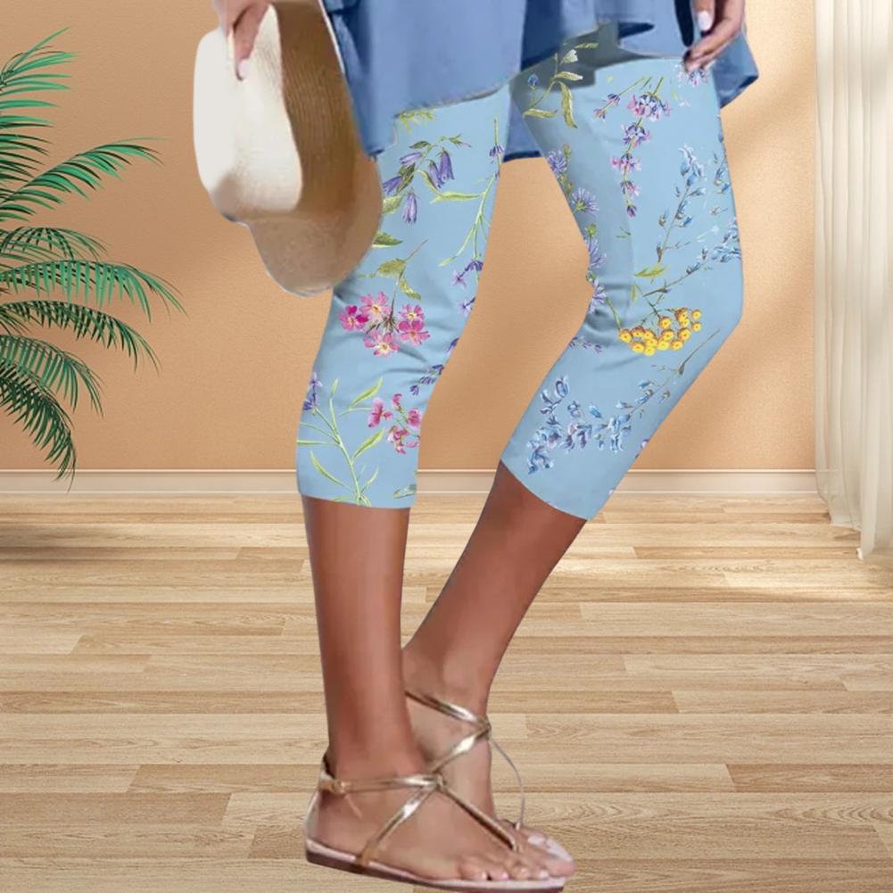 Eveloria Damen Sommerhosen Blumenmuster