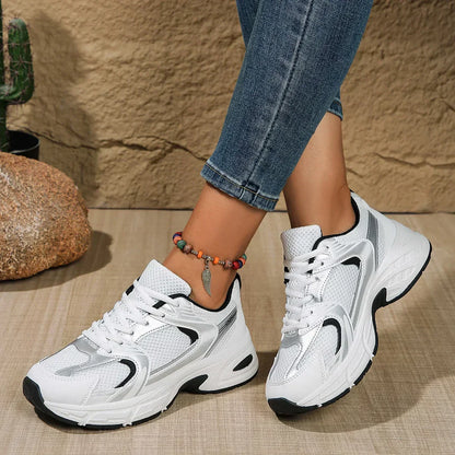 Damen Chunky Sneaker Schnürverschluss - Eveloria