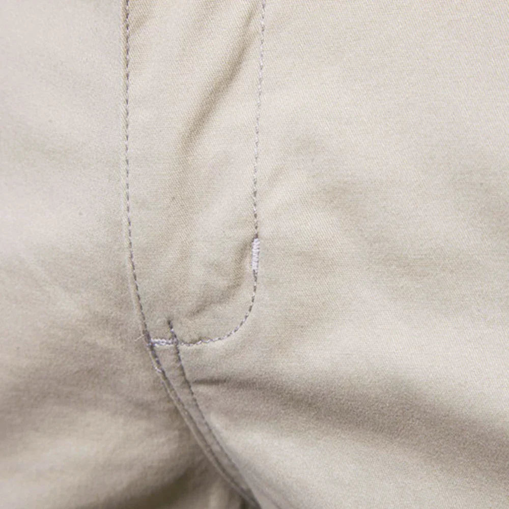 Herren Chino-Shorts Freizeit mit Knopfleiste Beige