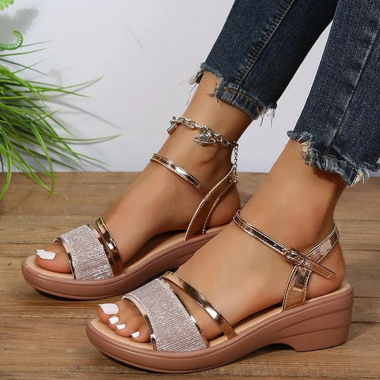 Damen Plateau-Sandalen Offener Zehenbereich Verstellbarer - Eveloria