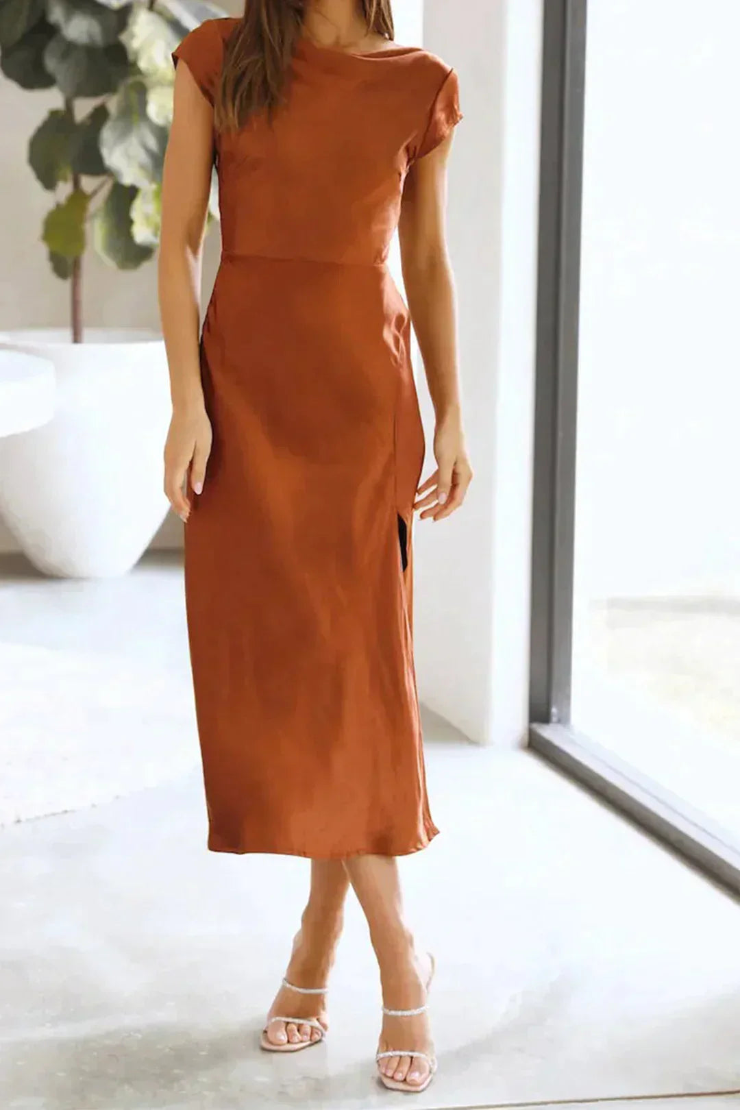 Eveloria Damen Seidenkleid Elegantes
